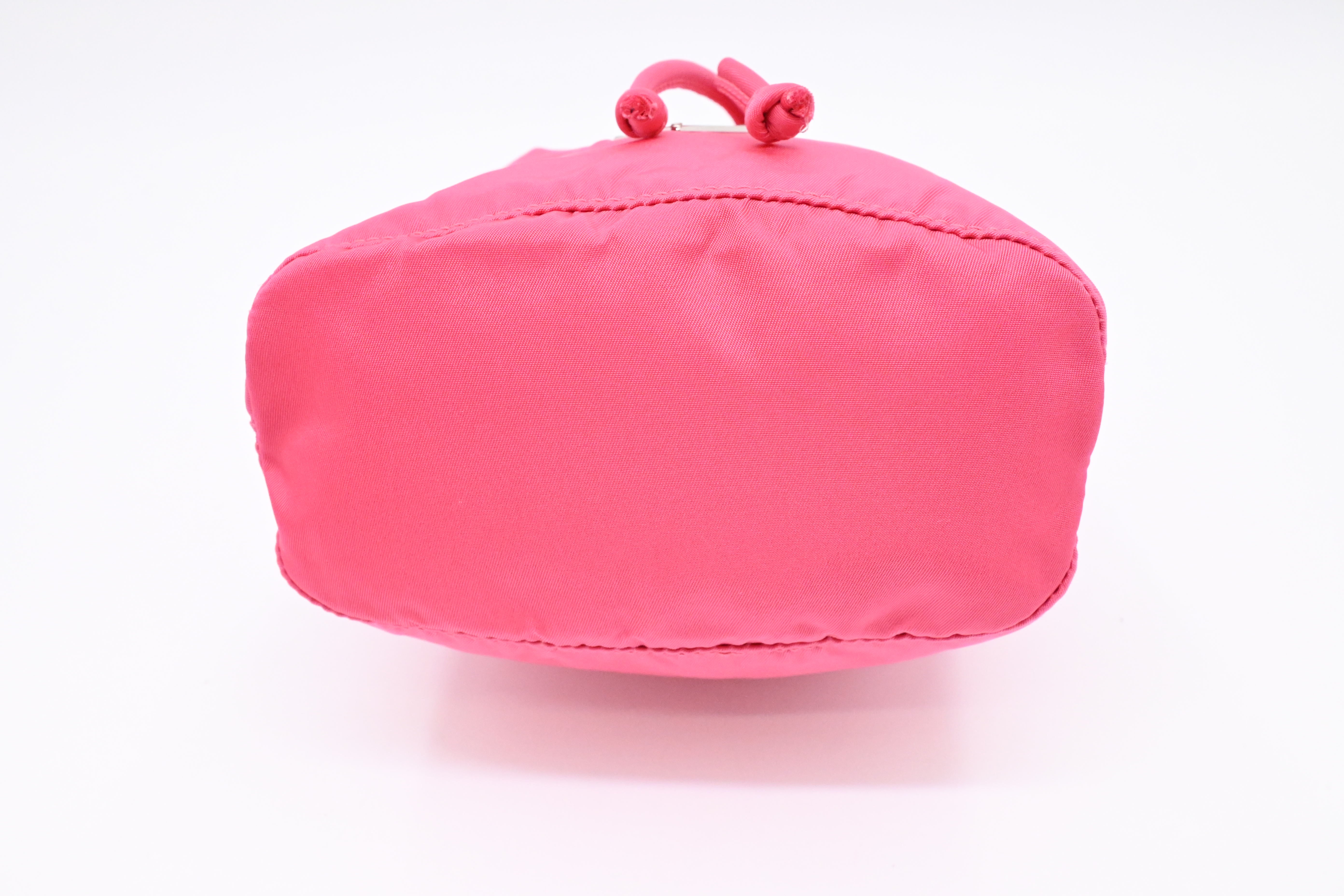 Prada Necessaire Bucket Pouch in Pink Nylon – Weekly Lux Drop