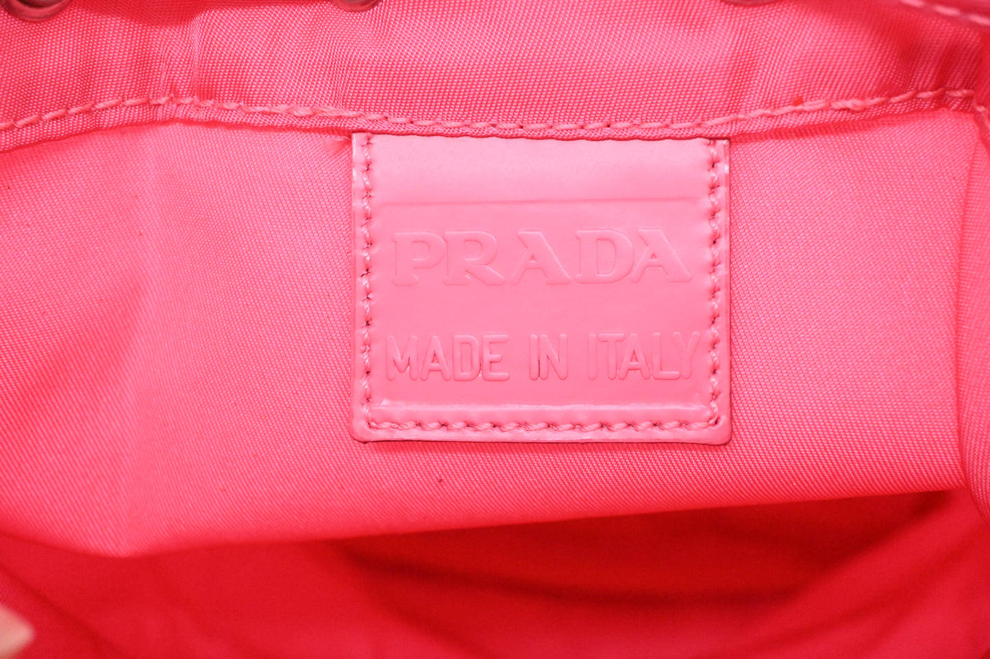 Prada Necessaire Bucket Pouch in Pink Nylon