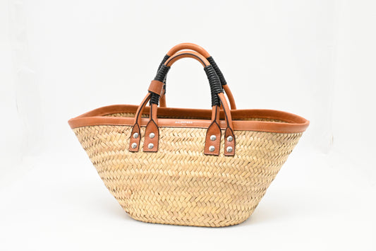 Balenciaga Bistro Panier Basket Bag in Tan Leather