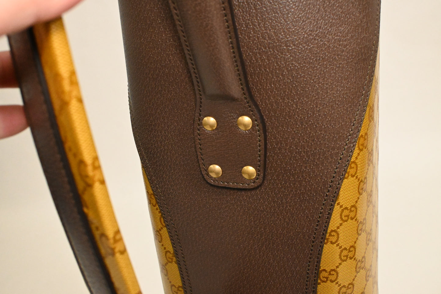 Gucci x Adidas Golf Caddy Bag in Yellow Coated Canvas