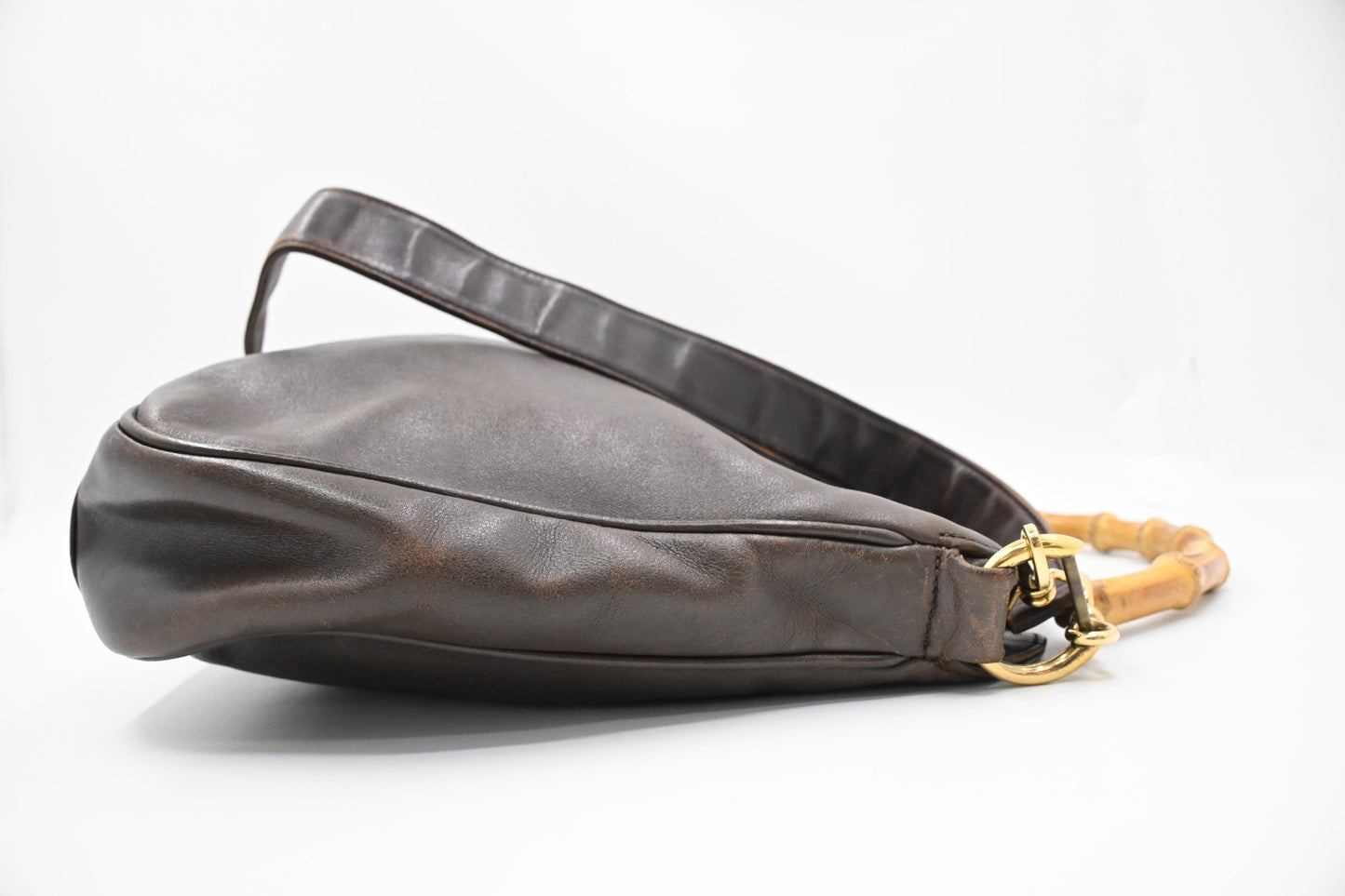 Gucci 2-Way Bamboo Tote Bag in Brown Leather