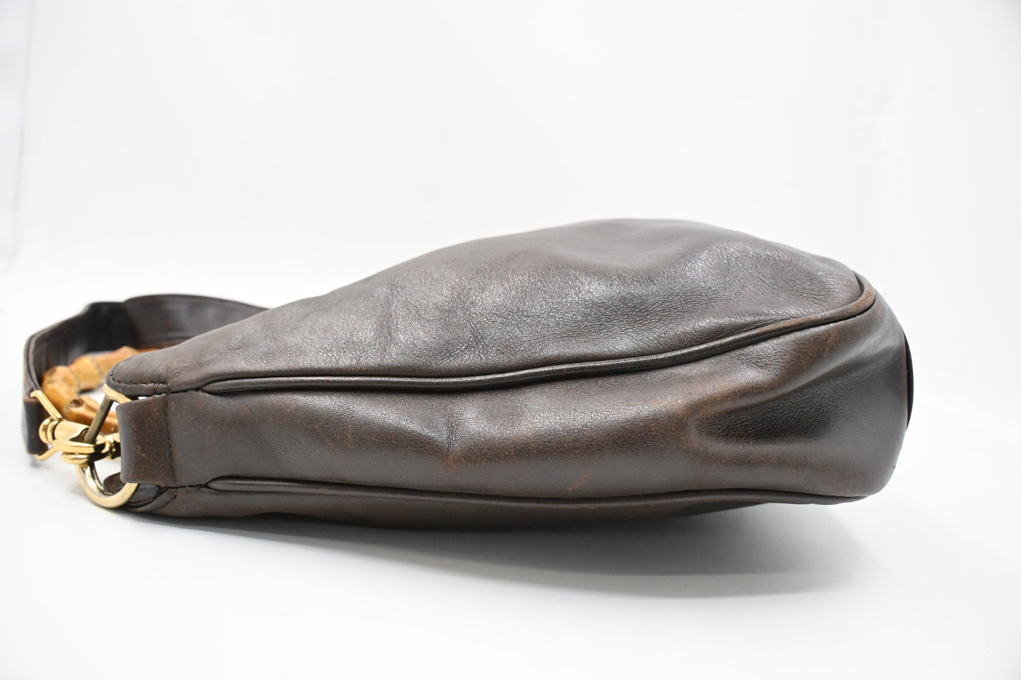 Gucci 2-Way Bamboo Tote Bag in Brown Leather