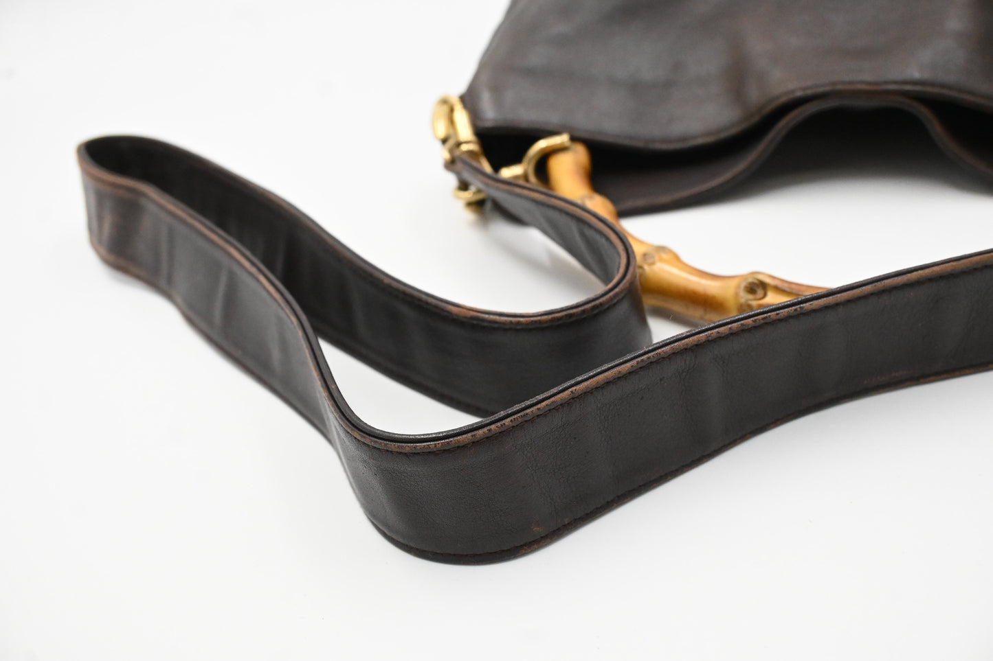 Gucci 2-Way Bamboo Tote Bag in Brown Leather
