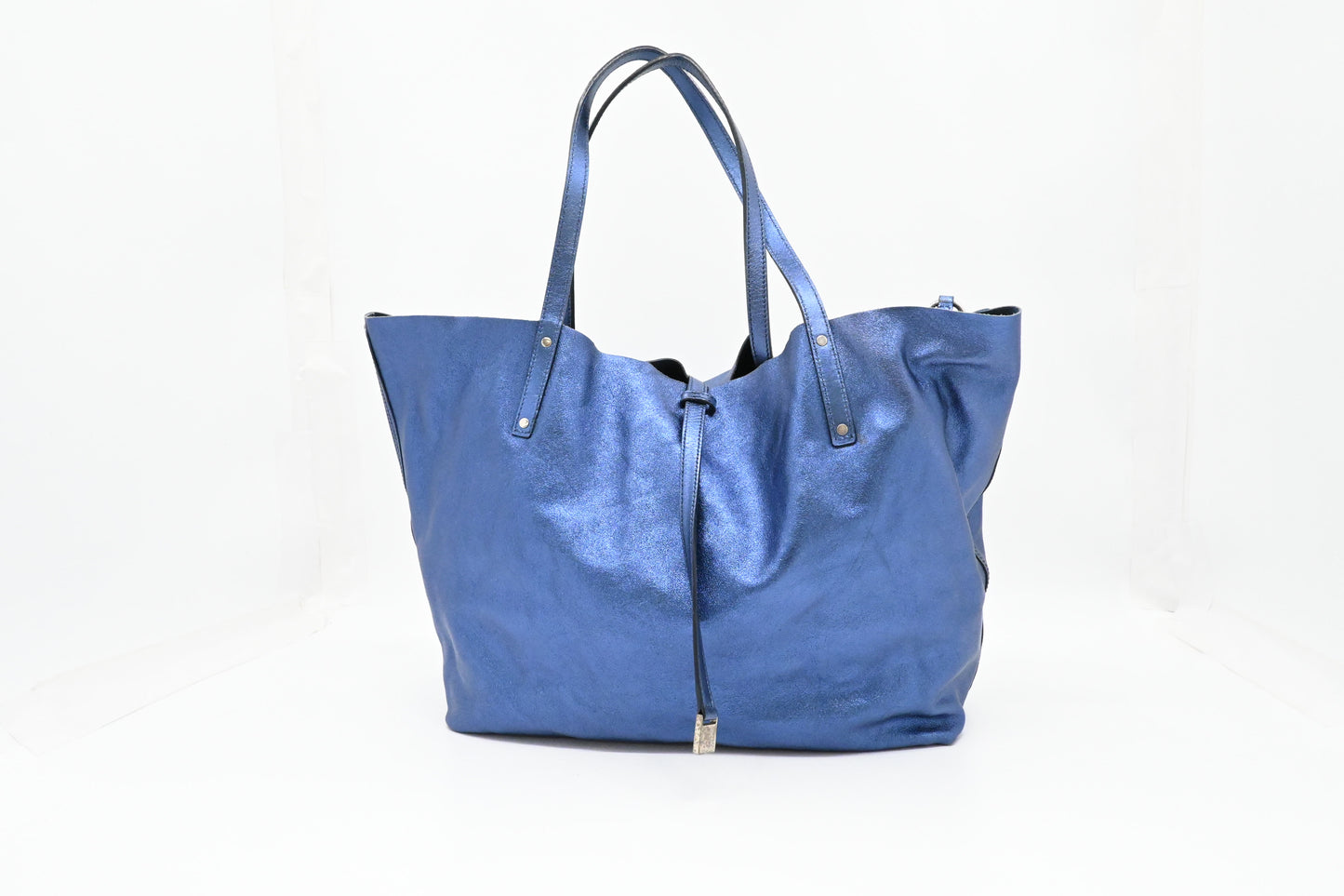 Tiffany & Co. Reversible Tote in Metallic Blue Leather