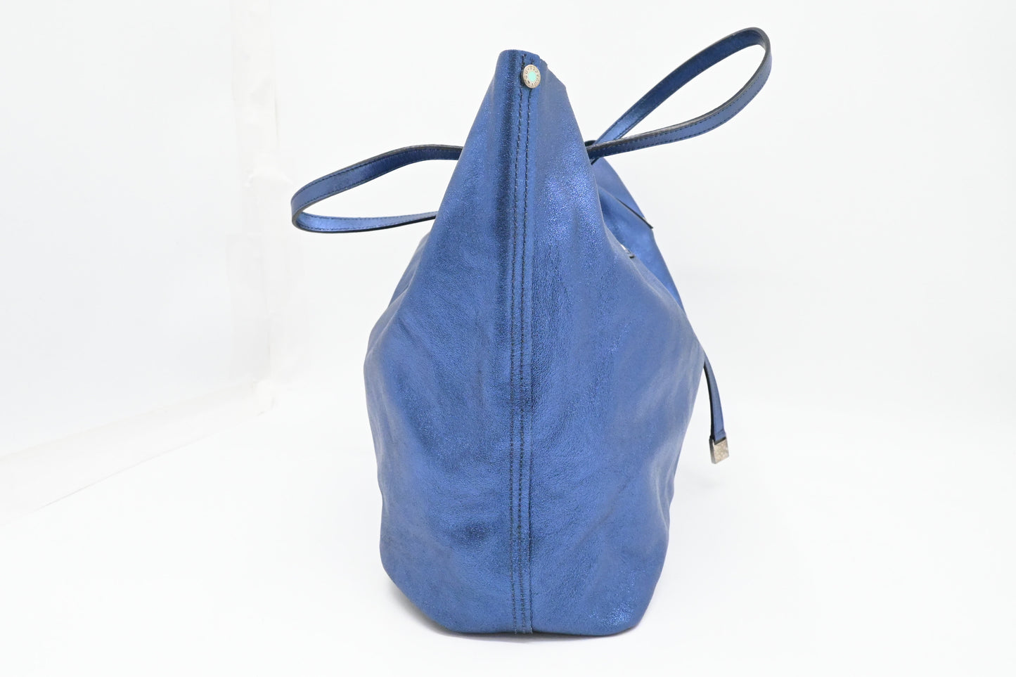 Tiffany & Co. Reversible Tote in Metallic Blue Leather