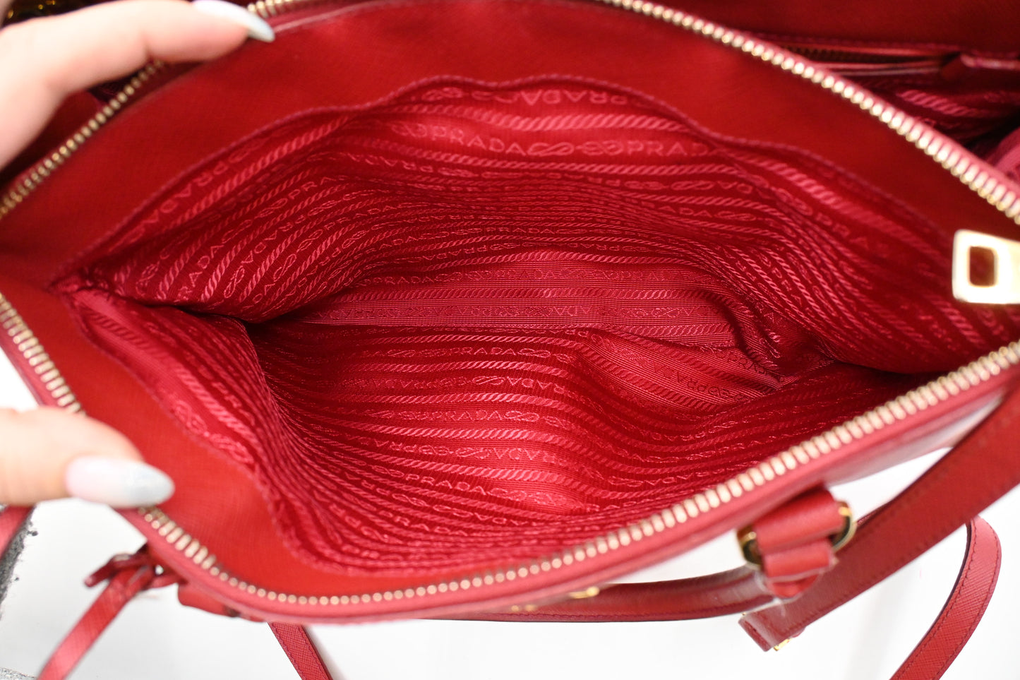Prada Galleria in Red Saffiano Leather