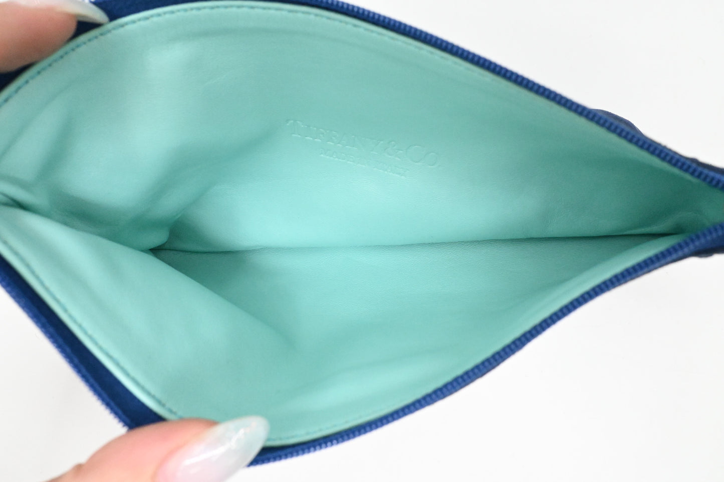Tiffany & Co. Reversible Tote in Metallic Blue Leather