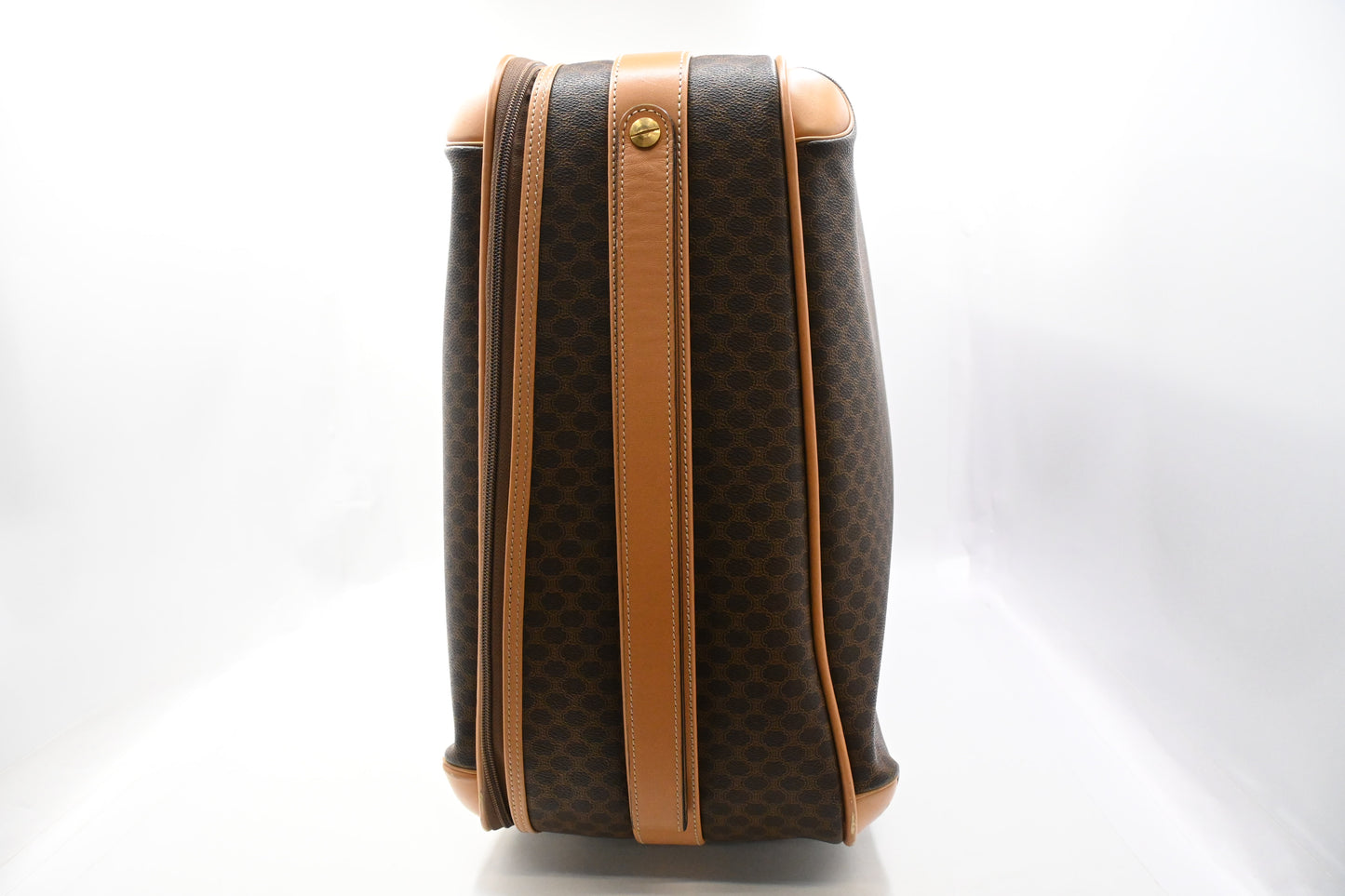 Celine Wheeled Suitcase in Brown Macadam Canvas
