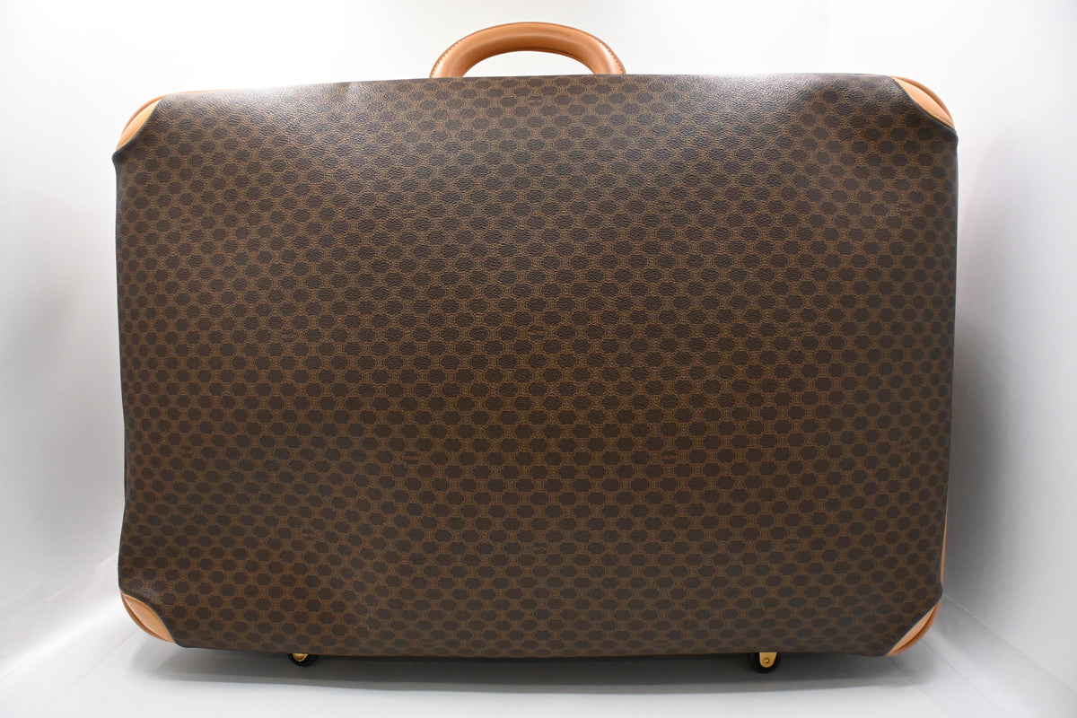 Celine Wheeled Suitcase in Brown Macadam Canvas