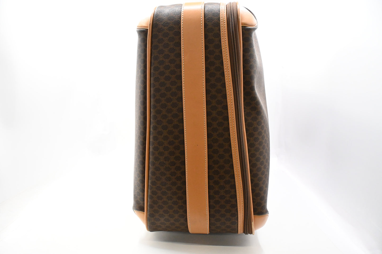 Celine Wheeled Suitcase in Brown Macadam Canvas