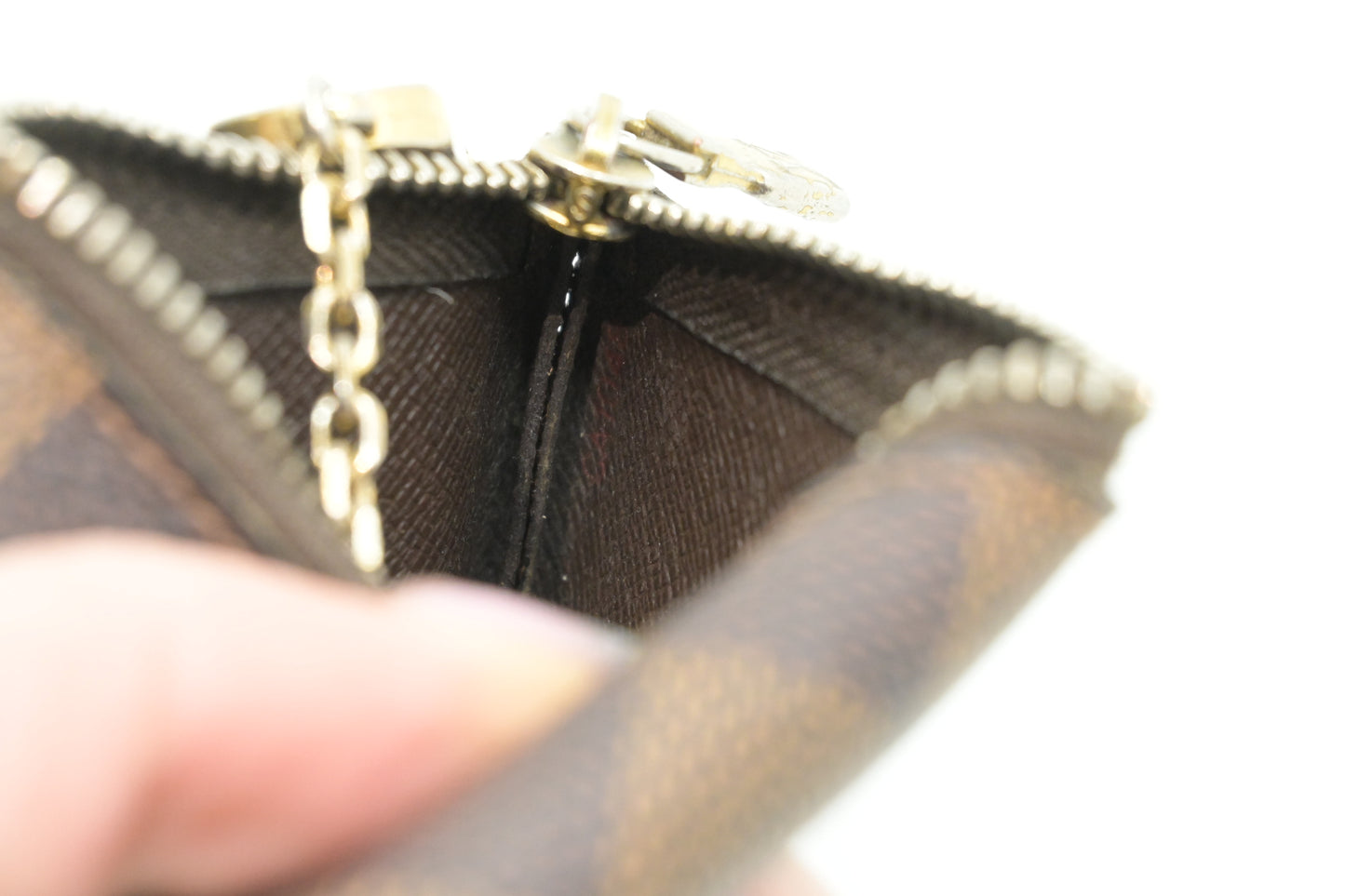 Louis Vuitton Pochette Cles in Damier Ebene Canvas