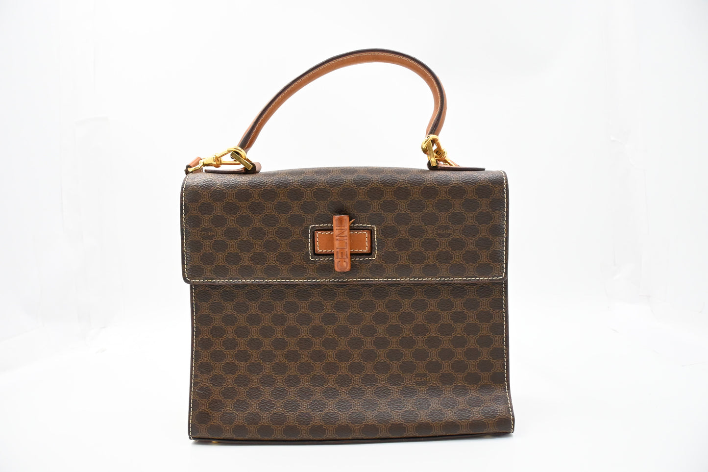 Celine 2way Bag in Brown Macadam Canvas