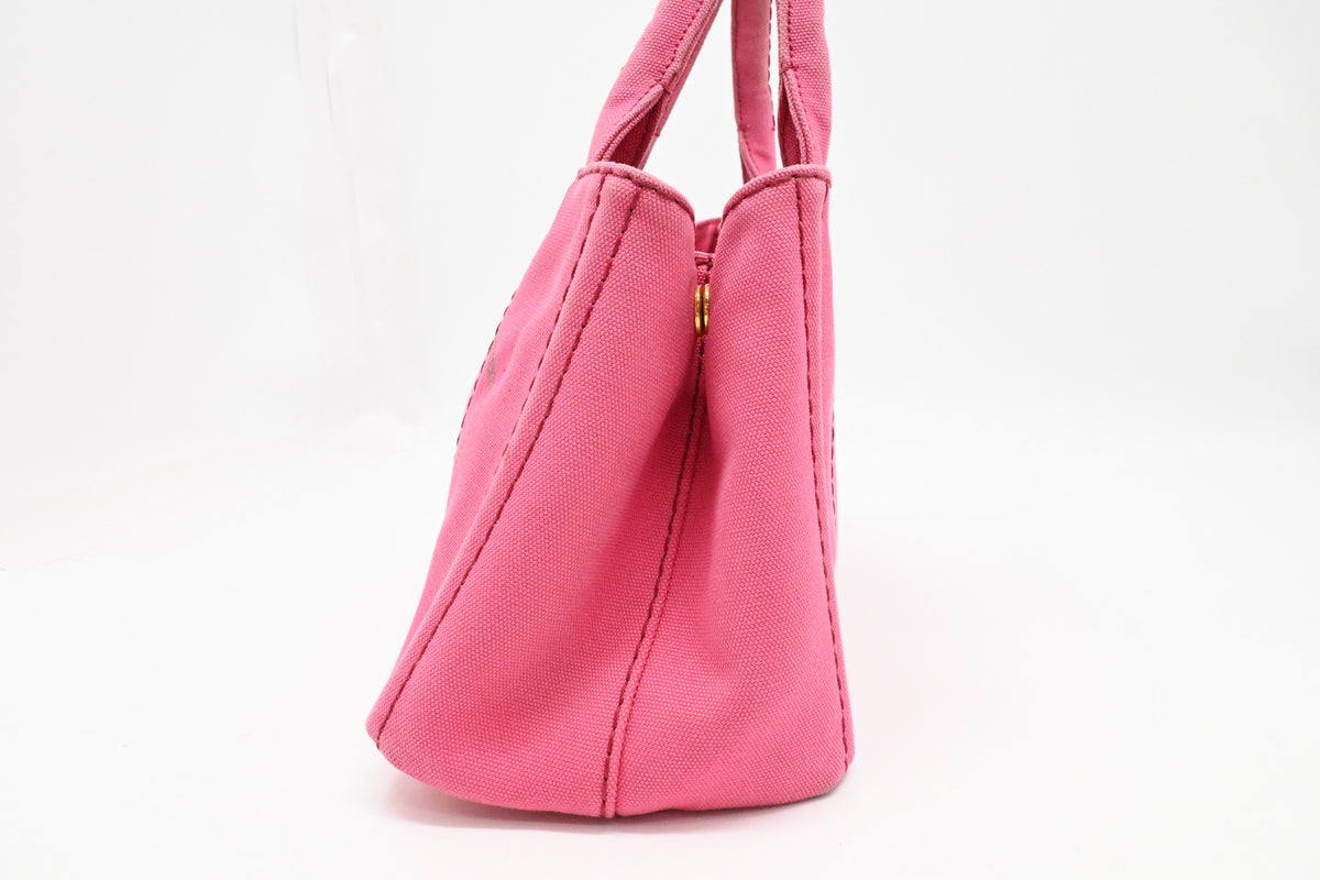 Prada Small Canapa in Pink Canvas