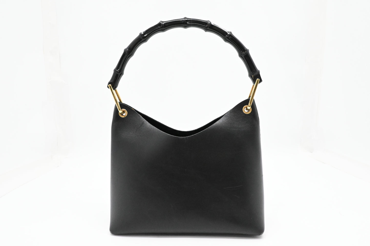 Gucci Bamboo Shoulder Bag in Black Leather