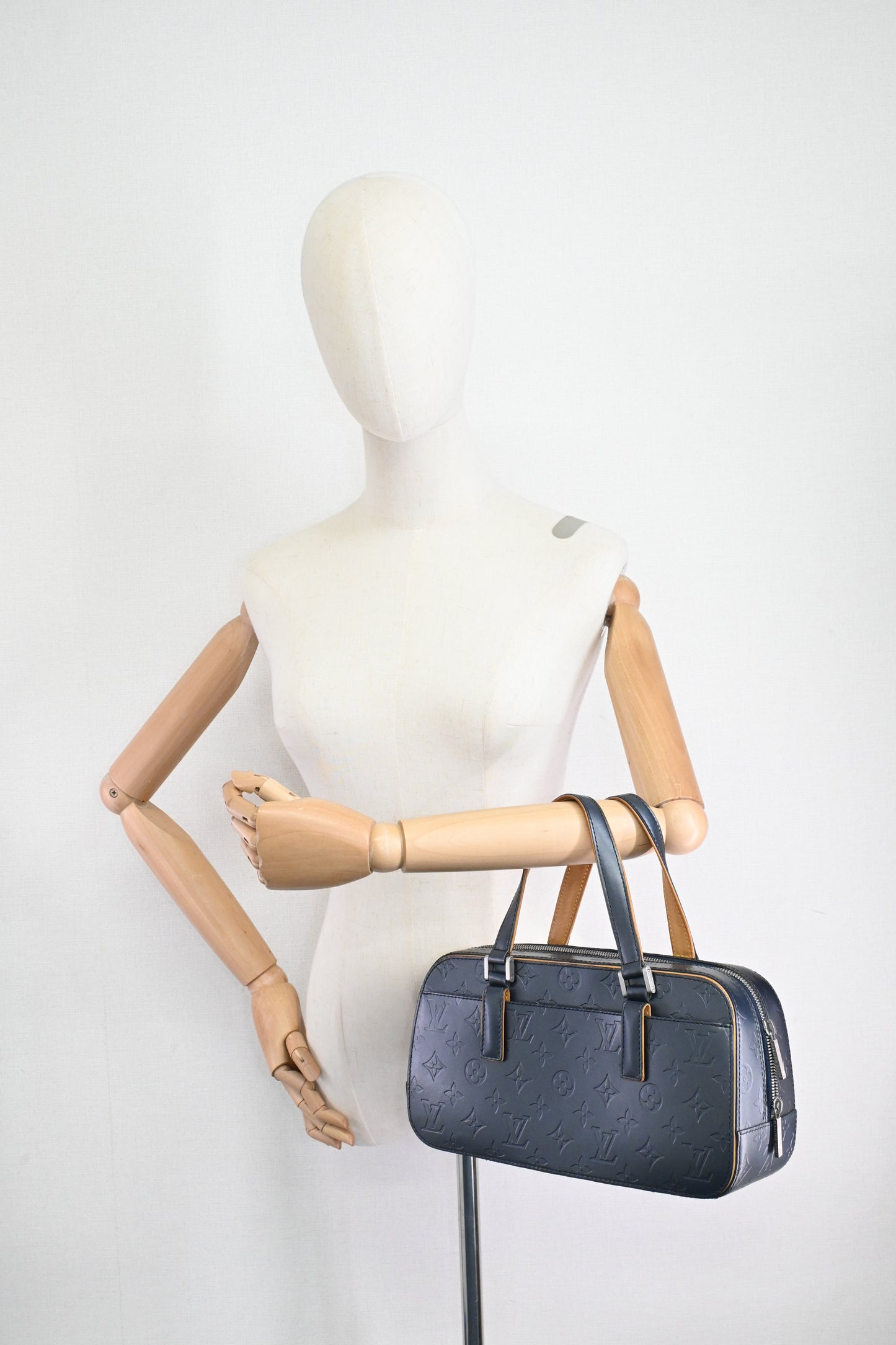 Louis Vuitton Shelton in Greyish Blue Mat Monogram Leather