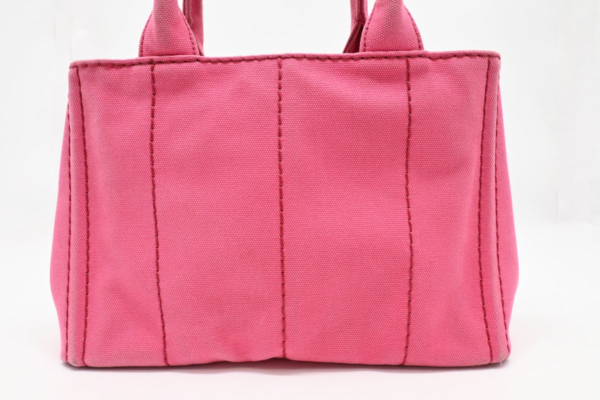 Prada Small Canapa in Pink Canvas