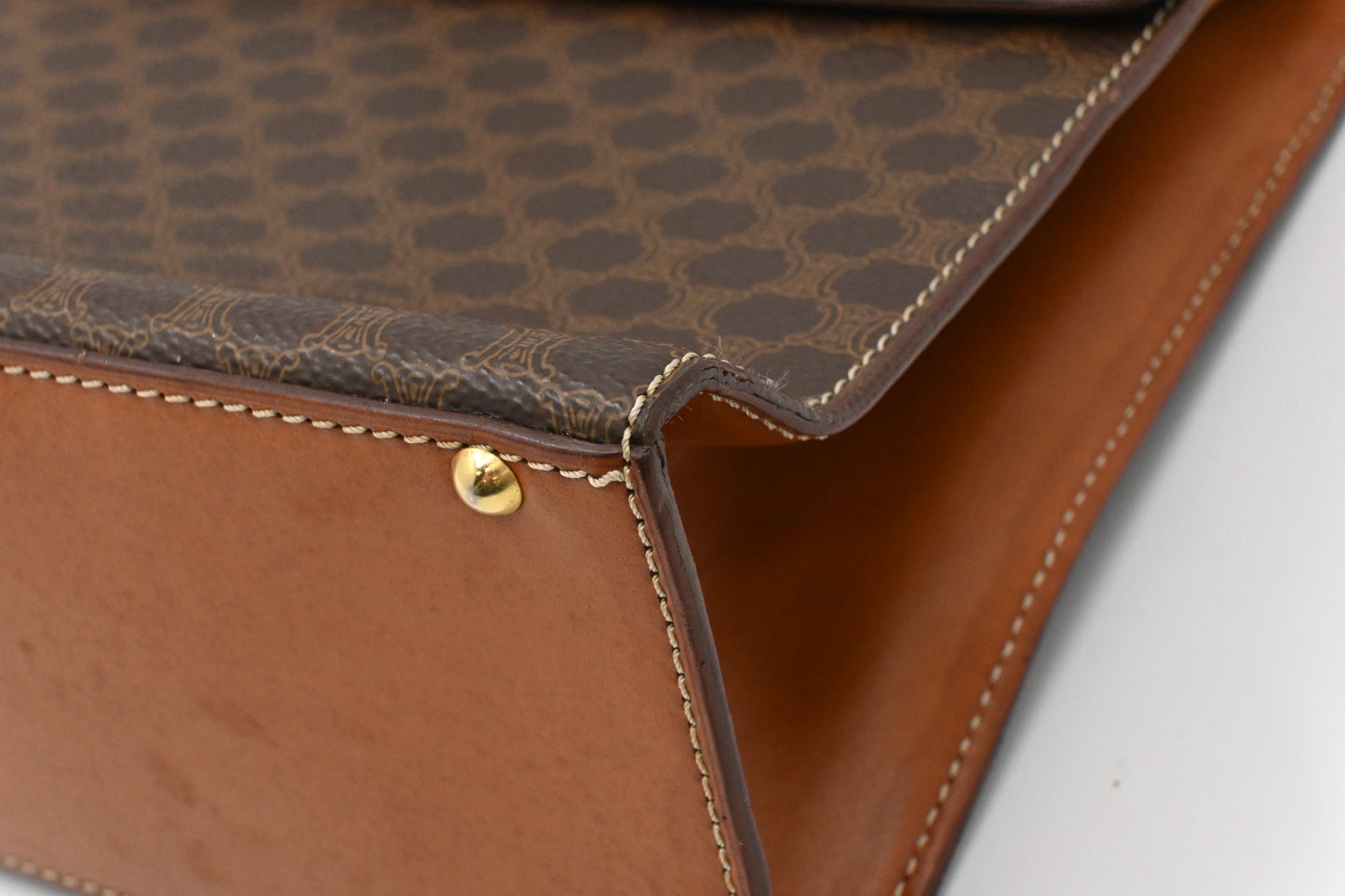 Celine 2way Bag in Brown Macadam Canvas