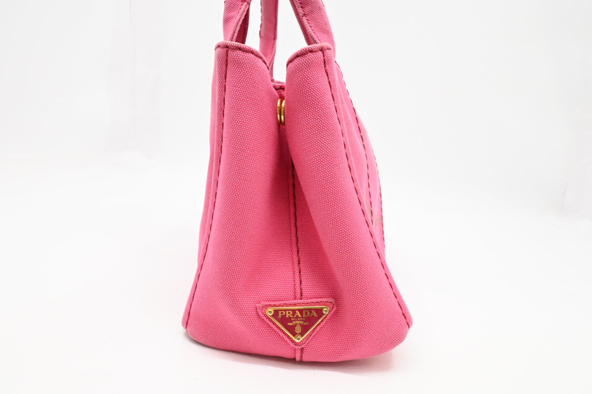 Prada Small Canapa in Pink Canvas