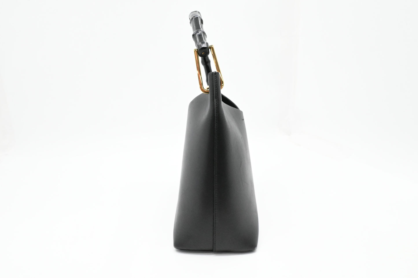 Gucci Bamboo Shoulder Bag in Black Leather