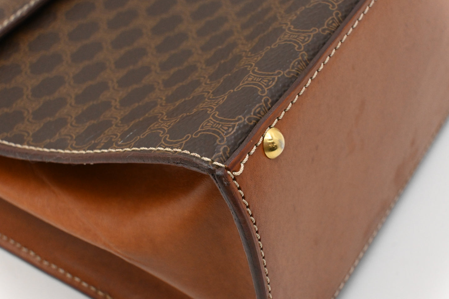 Celine 2way Bag in Brown Macadam Canvas