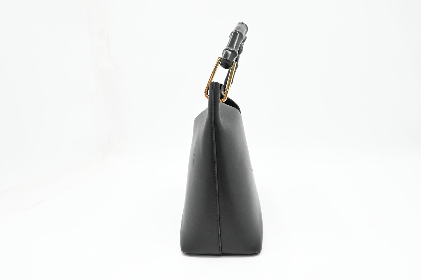 Gucci Bamboo Shoulder Bag in Black Leather