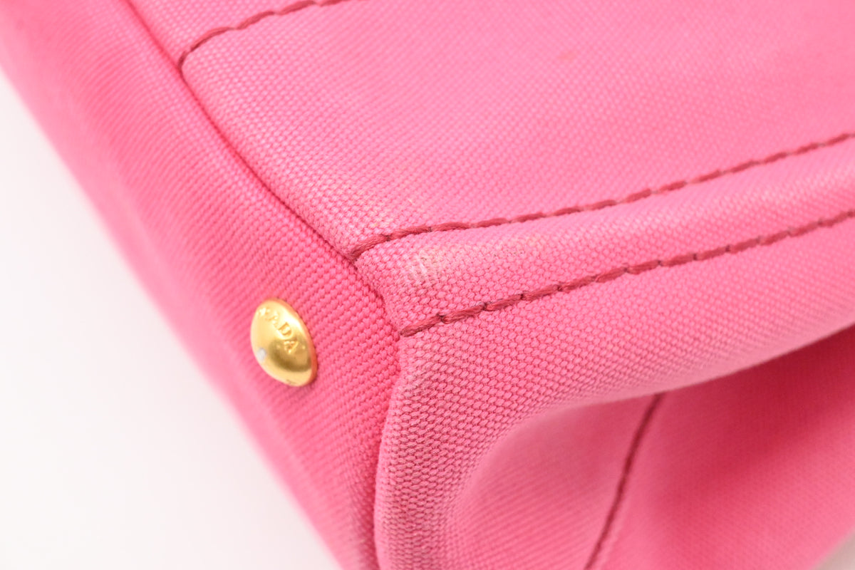 Prada Small Canapa in Pink Canvas