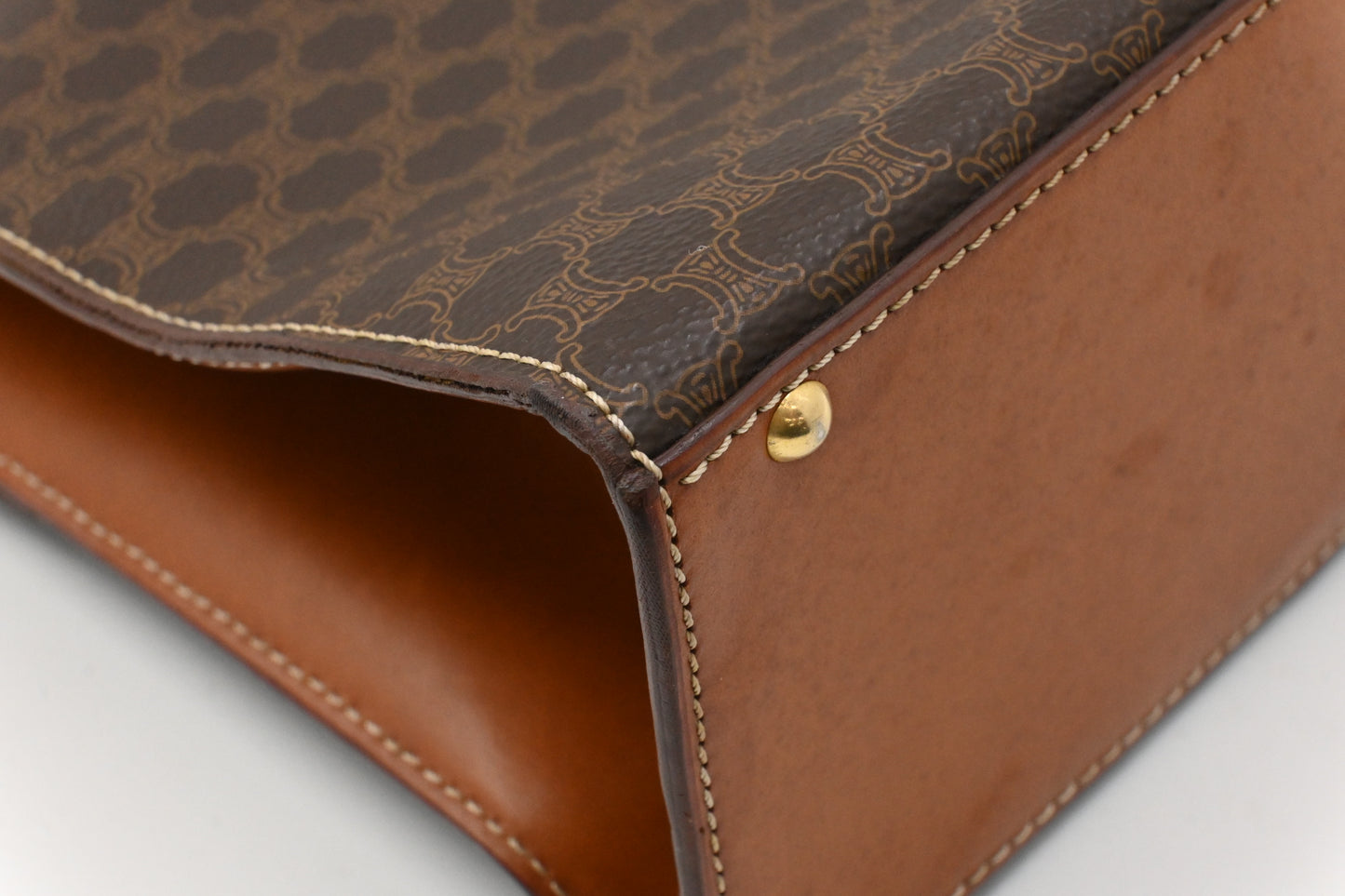 Celine 2way Bag in Brown Macadam Canvas