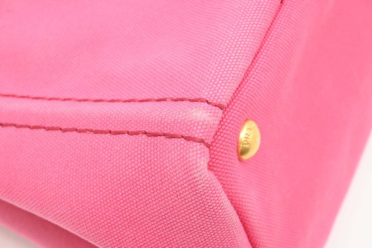 Prada Small Canapa in Pink Canvas