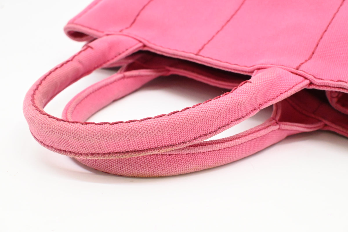 Prada Small Canapa in Pink Canvas