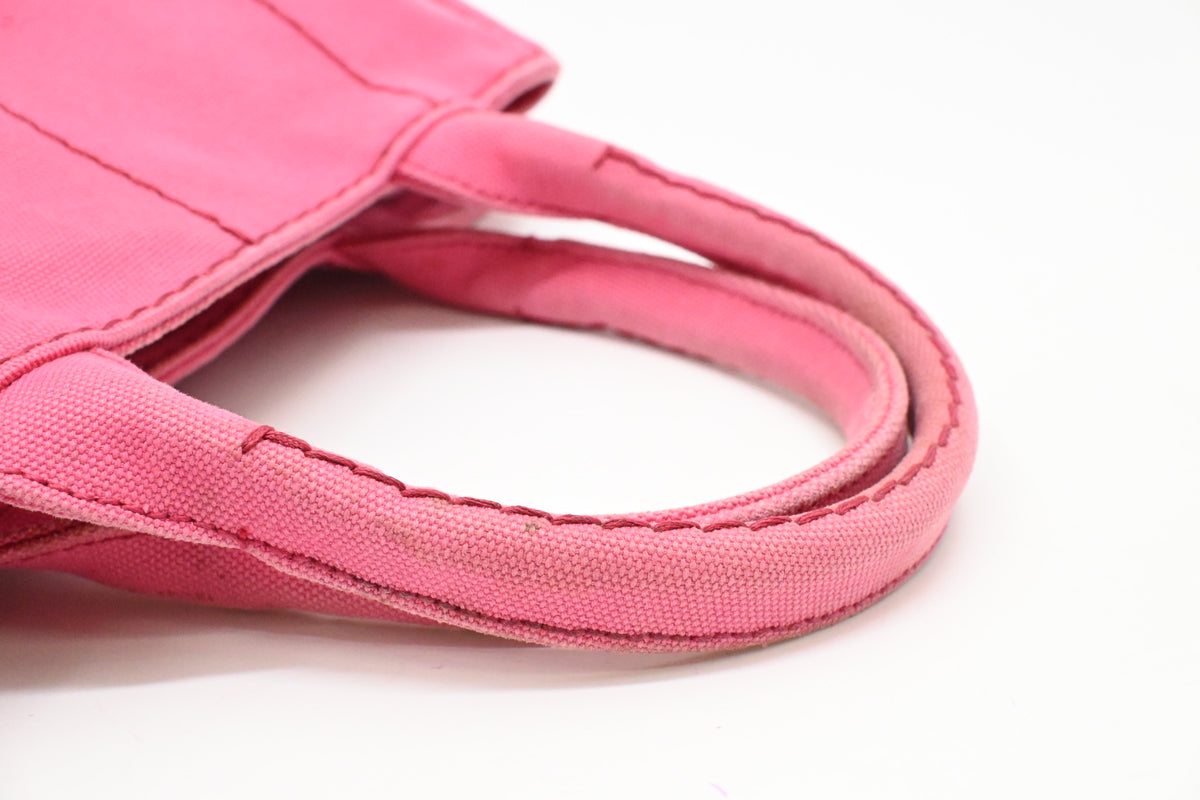 Prada Small Canapa in Pink Canvas