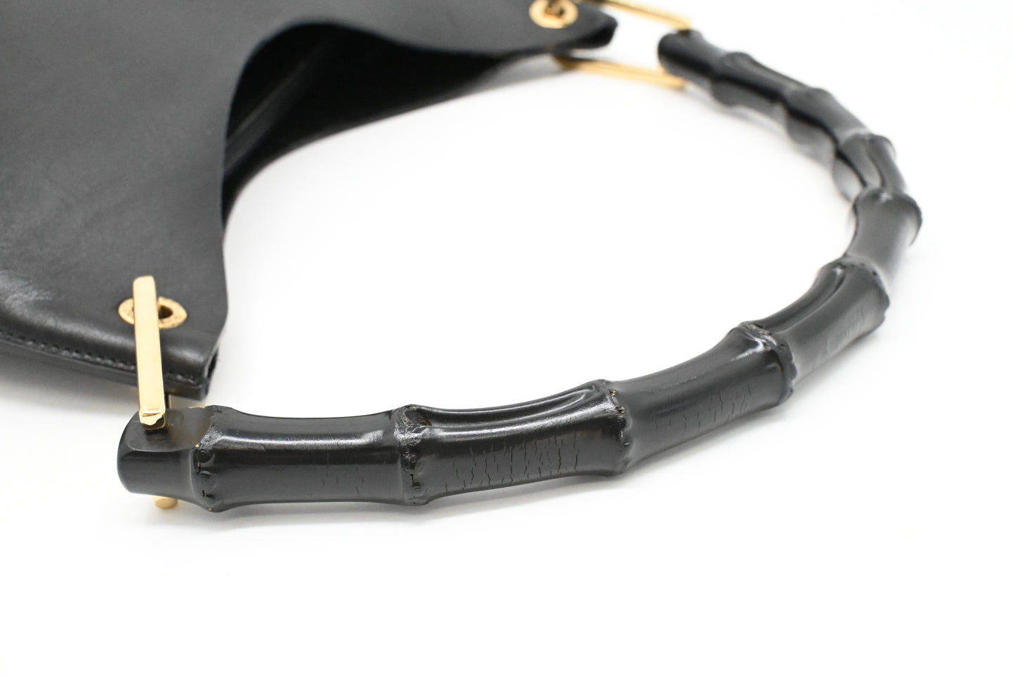 Gucci Bamboo Shoulder Bag in Black Leather