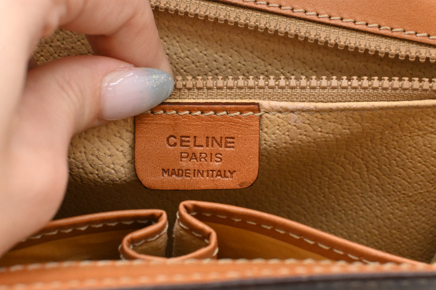 Celine 2way Bag in Brown Macadam Canvas
