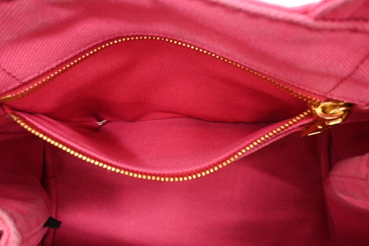 Prada Small Canapa in Pink Canvas