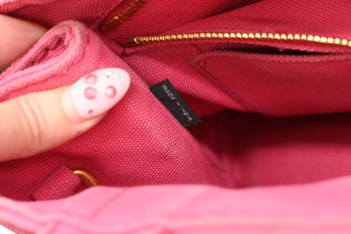 Prada Small Canapa in Pink Canvas