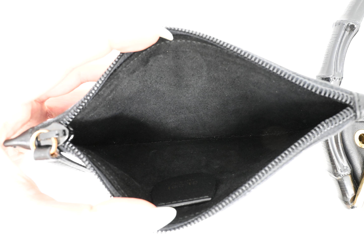 Gucci Bamboo Shoulder Bag in Black Leather