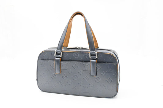Louis Vuitton Shelton in Greyish Blue Mat Monogram Leather