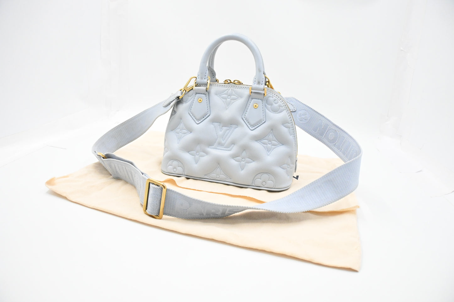 Louis Vuitton Alma BB in Blue Glacier Bubblegram Leather