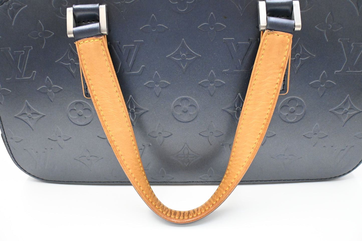 Louis Vuitton Shelton in Greyish Blue Mat Monogram Leather
