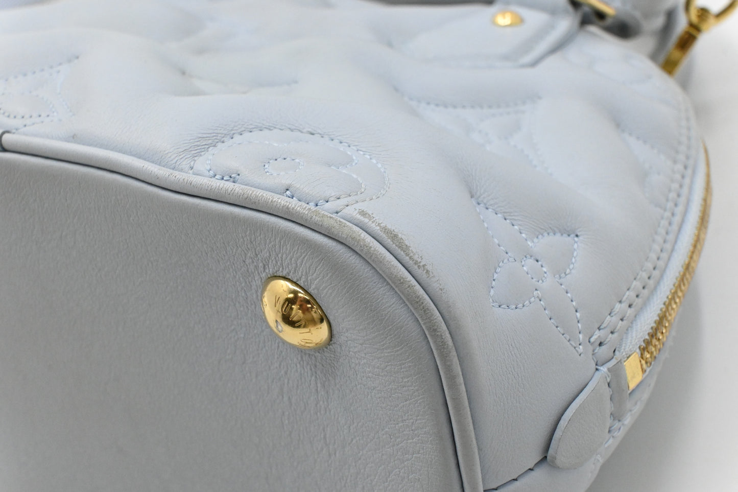 Louis Vuitton Alma BB in Blue Glacier Bubblegram Leather