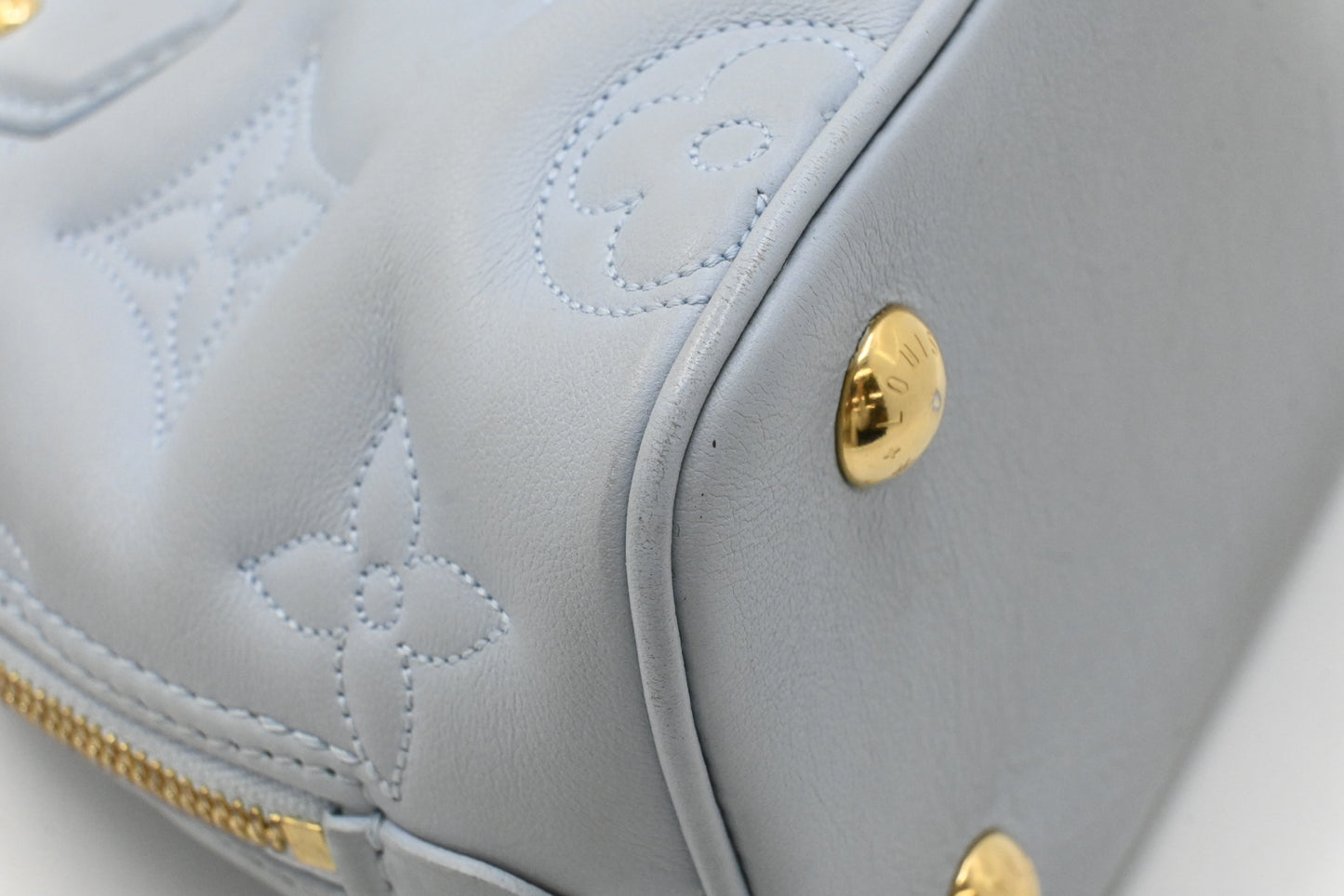 Louis Vuitton Alma BB in Blue Glacier Bubblegram Leather