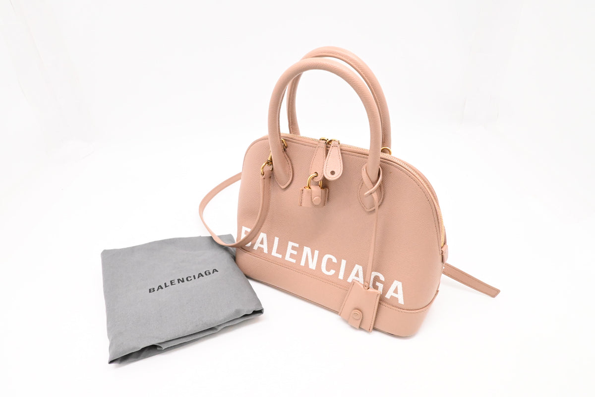 Balenciaga Ville Top-Handle Bag in Pale Peach Leather