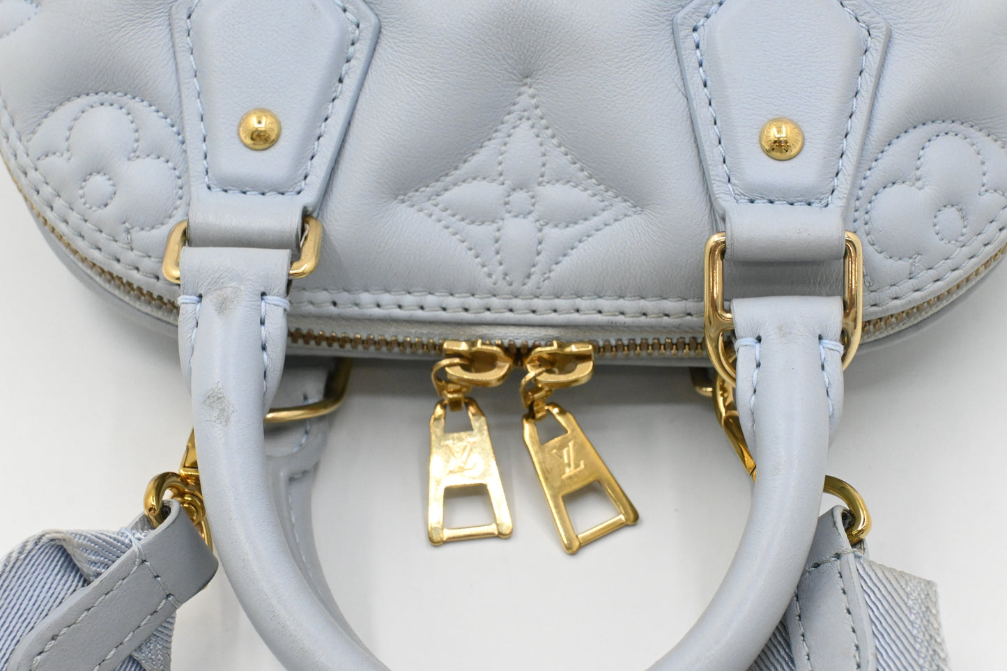 Louis Vuitton Alma BB in Blue Glacier Bubblegram Leather