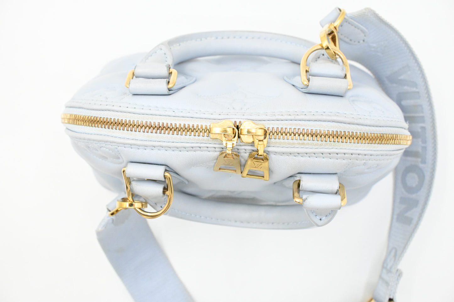 Louis Vuitton Alma BB in Blue Glacier Bubblegram Leather