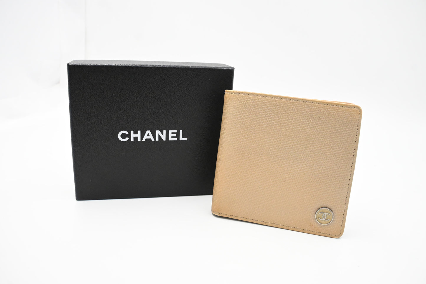 Chanel Bifold Wallet in Beige Leather