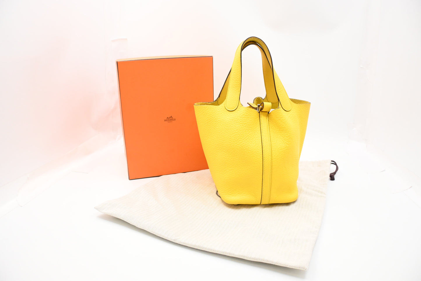 Hermes Picotin 18 in Limoncello Clemence Leather