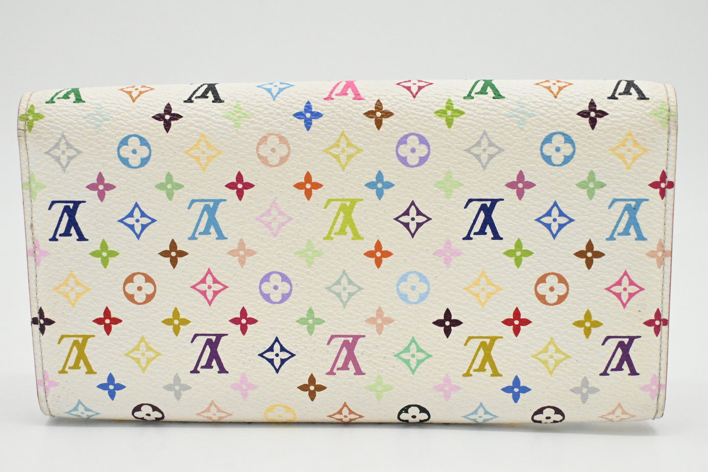 Louis Vuitton Sarah Wallet in White Multicolor Canvas