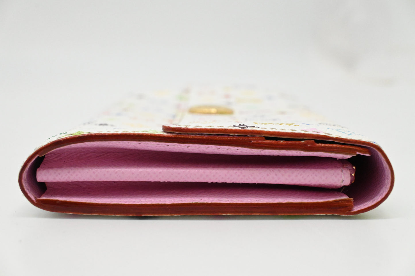 Louis Vuitton Sarah Wallet in White Multicolor Canvas