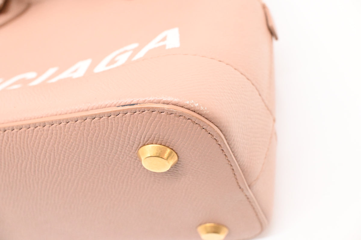Balenciaga Ville Top-Handle Bag in Pale Peach Leather