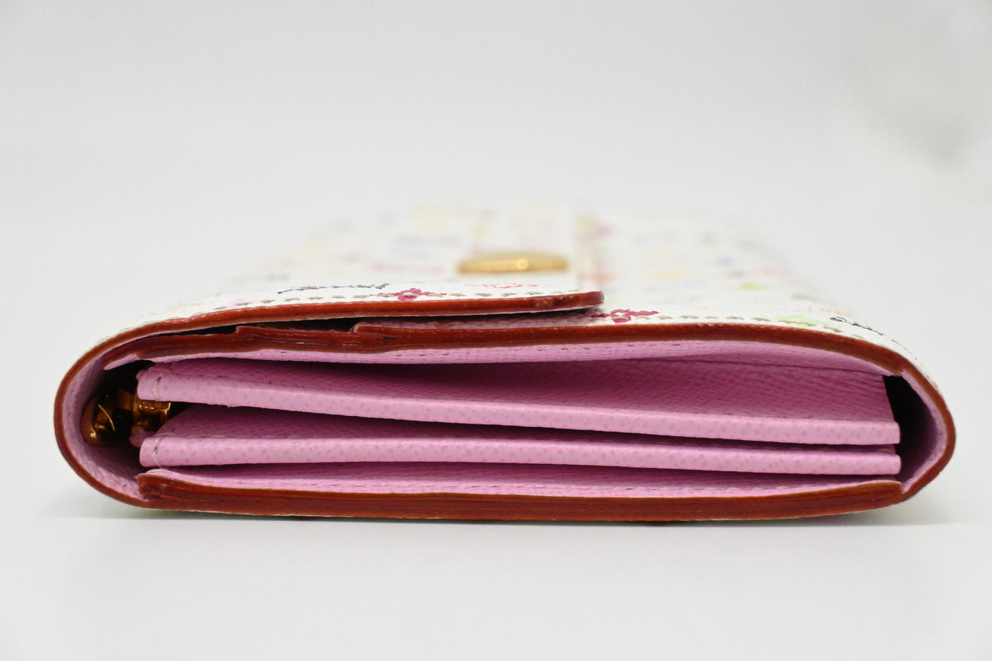Louis Vuitton Sarah Wallet in White Multicolor Canvas