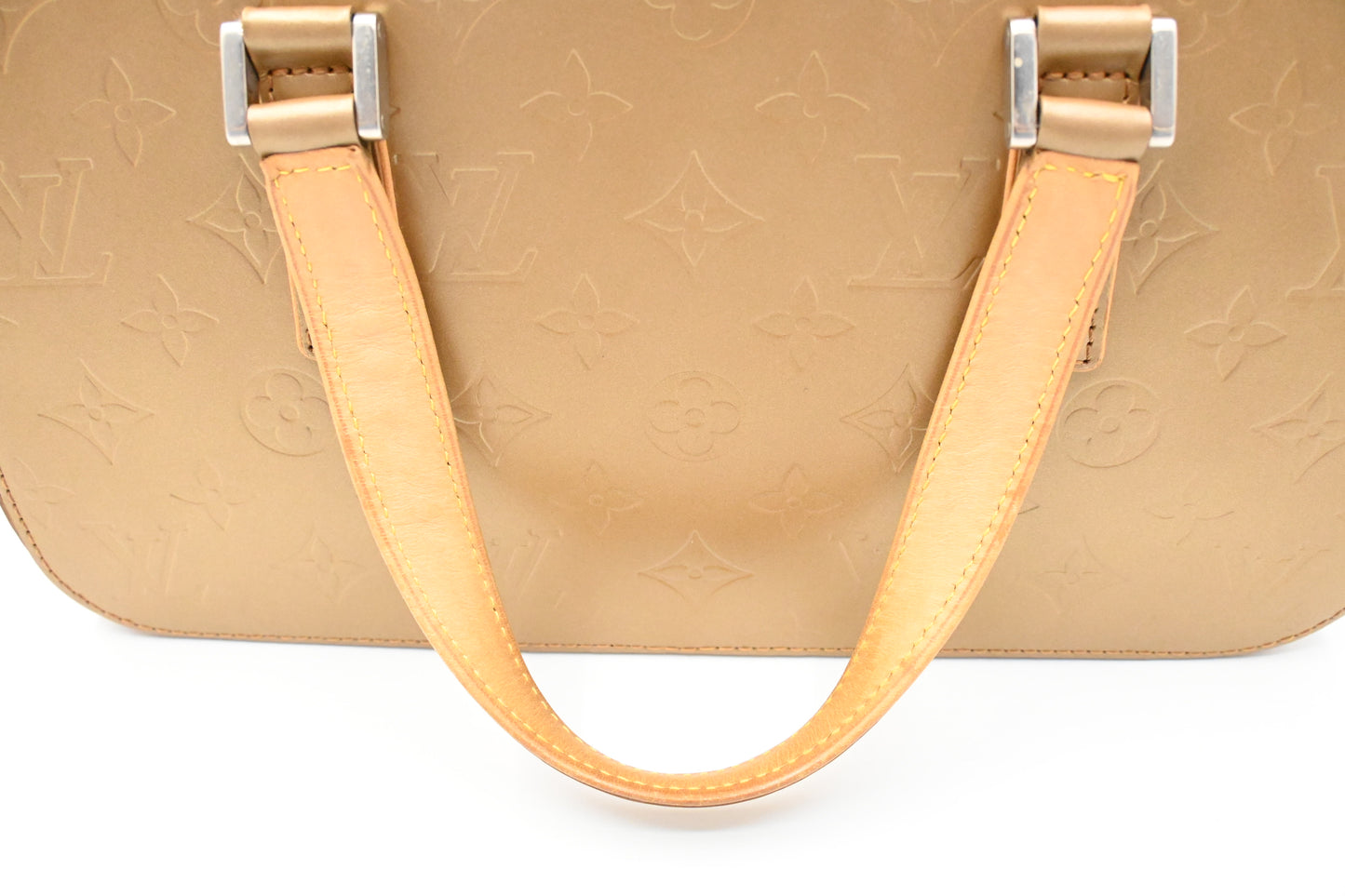 Louis Vuitton Shelton in Gold Matte Monogram Leather